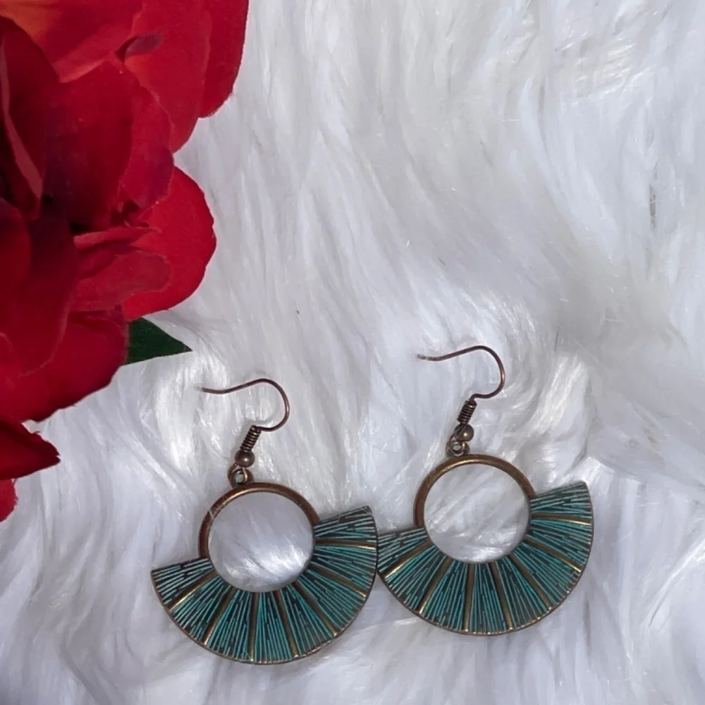 BOGO NewTurquoise Blue & Copper Hopp Dangle Bohemian Southwestern Earrings